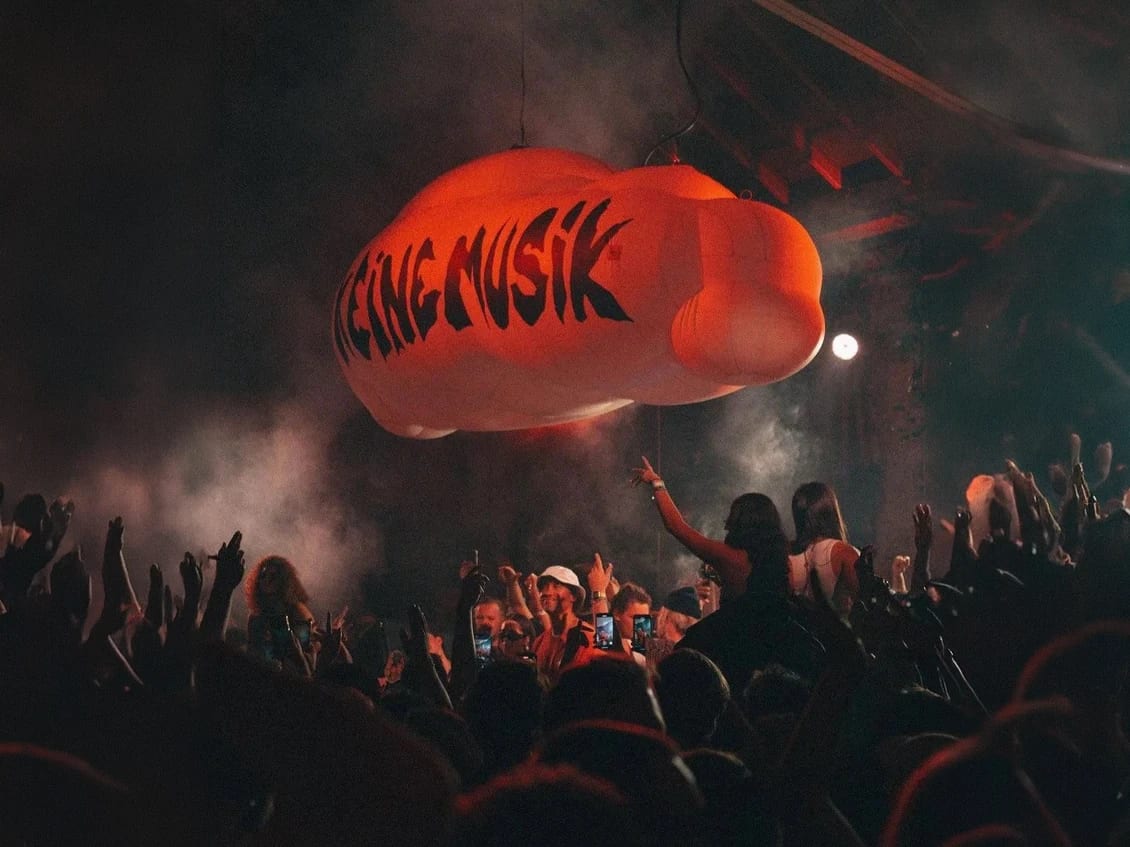 Inflatable over a festival crowd
